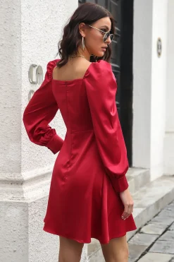 Borgonha fora Shouder Short Prom Dress