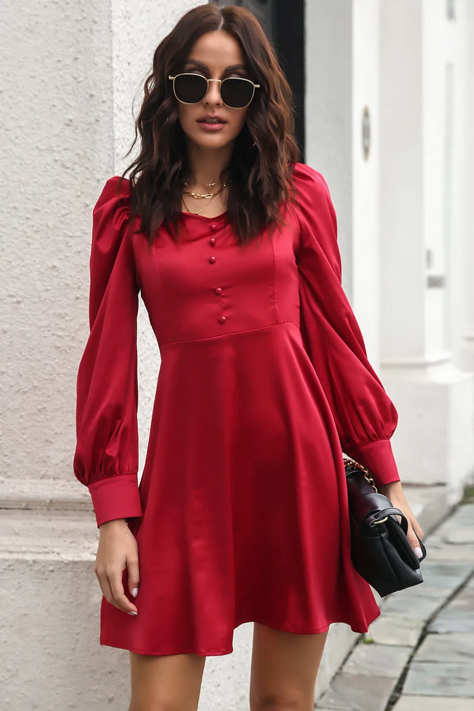 Borgonha fora Shouder Short Prom Dress