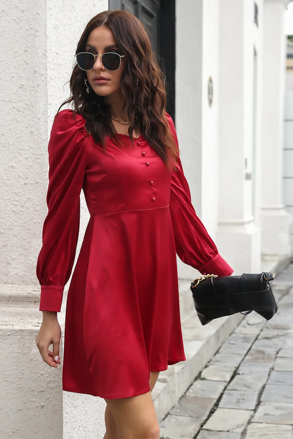 Borgonha fora Shouder Short Prom Dress