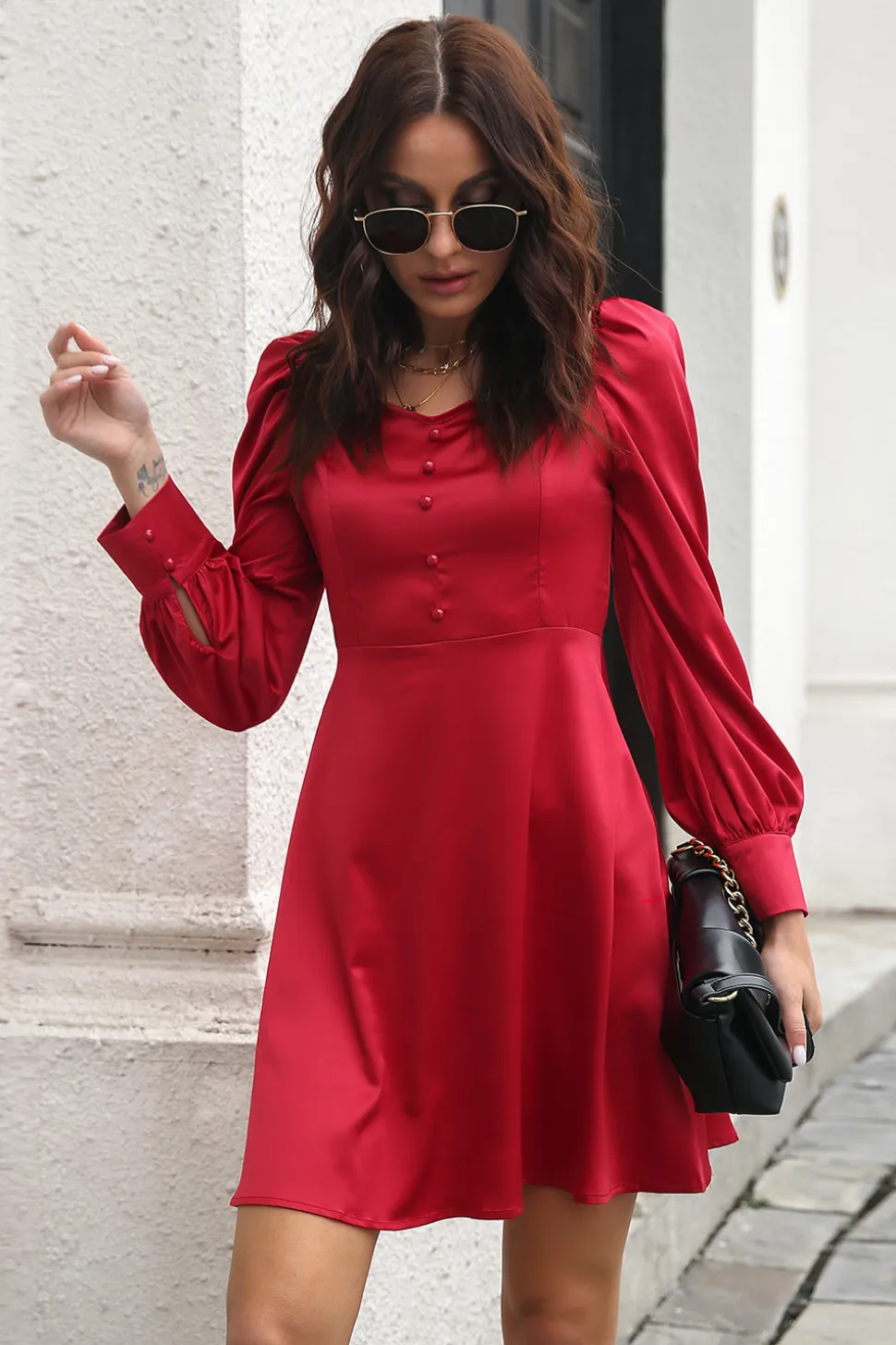 Borgonha fora Shouder Short Prom Dress