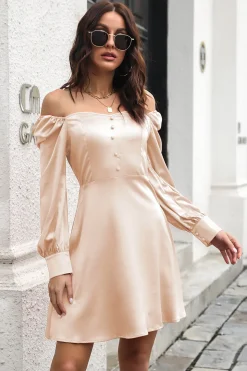 Borgonha fora Shouder Short Prom Dress