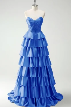 Borgonha princesa querida frisado espartilho longo vestido de baile com fenda