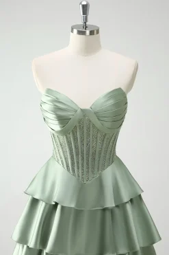 Borgonha princesa querida frisado espartilho longo vestido de baile com fenda