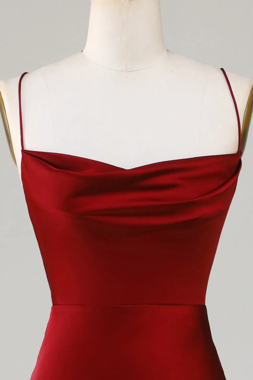 Borgonha Vestido de Dama de Honor Cintas de Espaguete