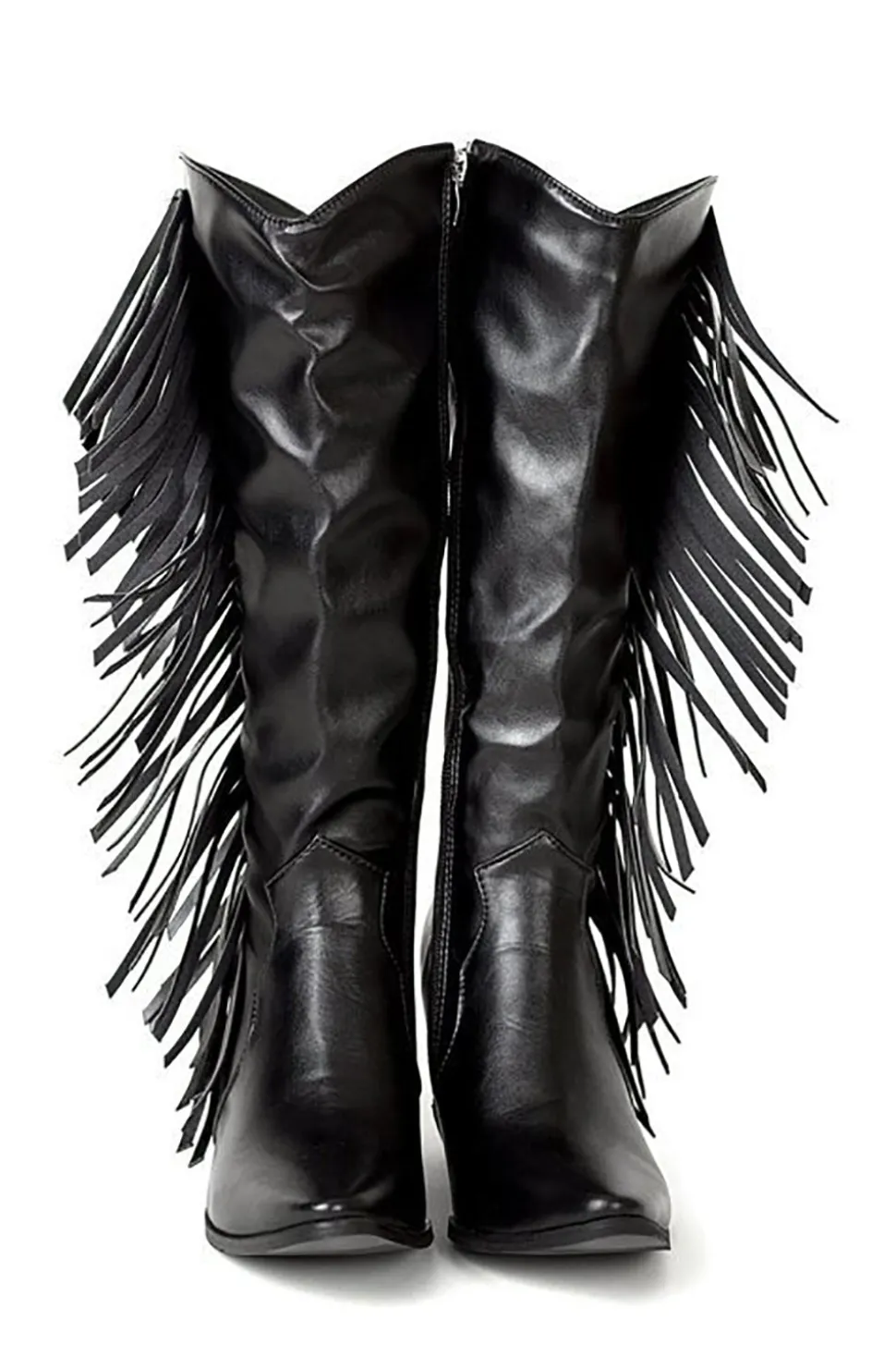 Botas altas com franjas preto