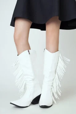 Botas altas com franjas preto