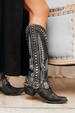 Botas altas de estilo Boho preto