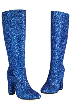 Botas Sparkly Blue High Heel Cowgirl