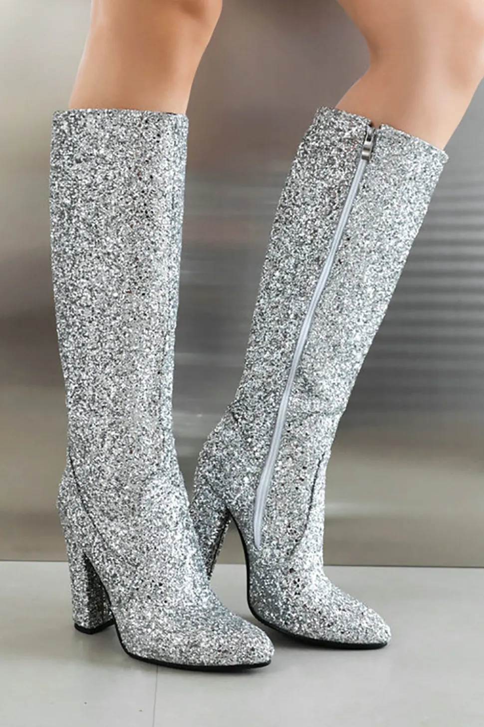 Botas Sparkly Blue High Heel Cowgirl