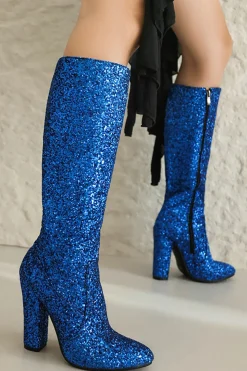 Botas Sparkly Blue High Heel Cowgirl