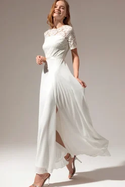 Branca A linha de Vestidos De Cerimonia