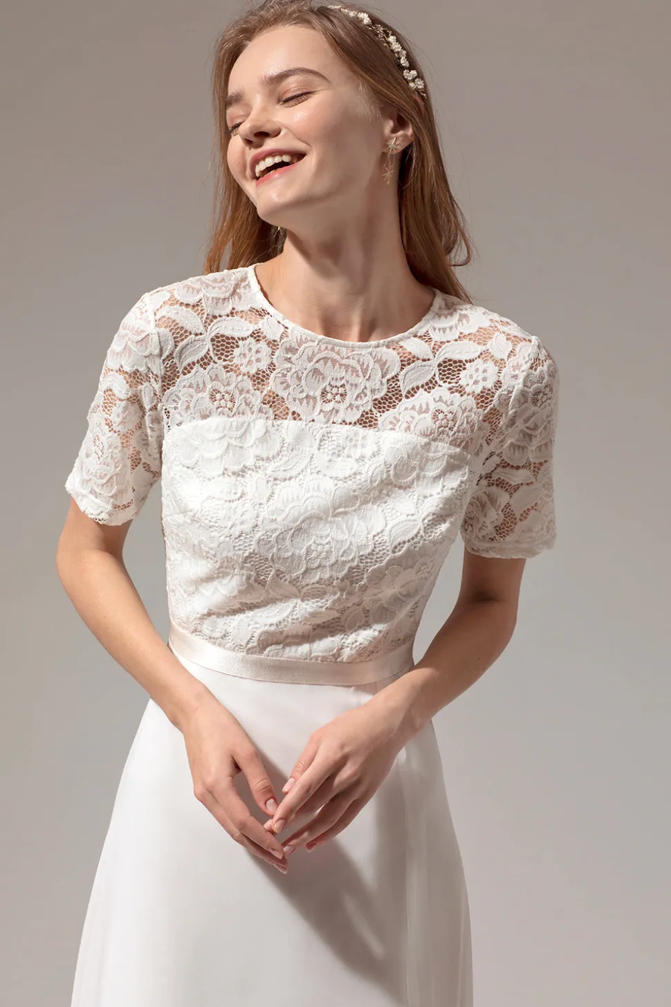 Branca A linha de Vestidos De Cerimonia