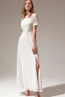 Branca A linha de Vestidos De Cerimonia