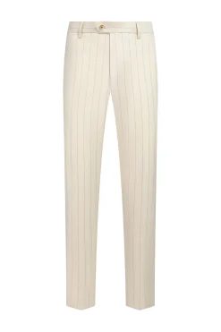 Branco 3 Peça Pinstriped Men Prom Suits