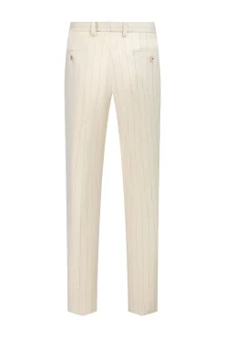 Branco 3 Peça Pinstriped Men Prom Suits
