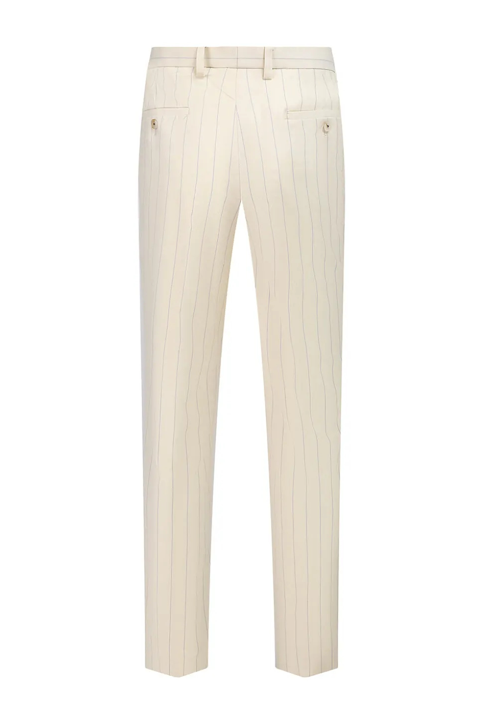 Branco 3 Peça Pinstriped Men Prom Suits