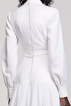 Branco A Line Mangas Longas Vestido de Noiva Convidado