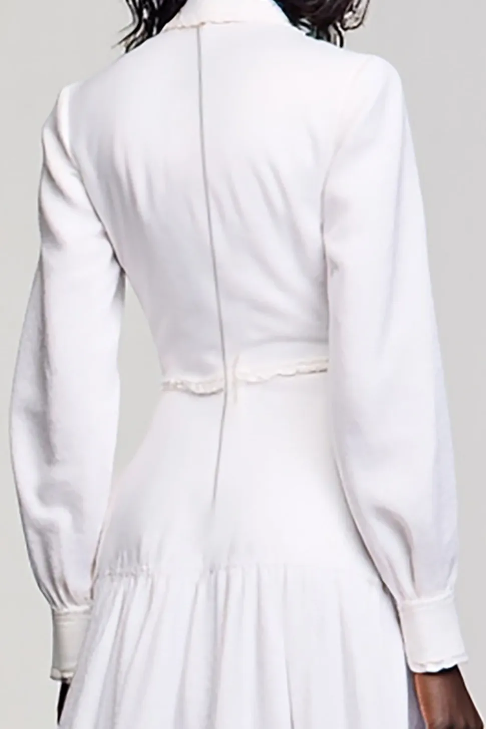Branco A Line Mangas Longas Vestido de Noiva Convidado