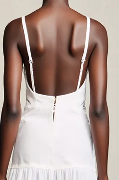 Branco A Line Midi Vestido de Noiva com Renda