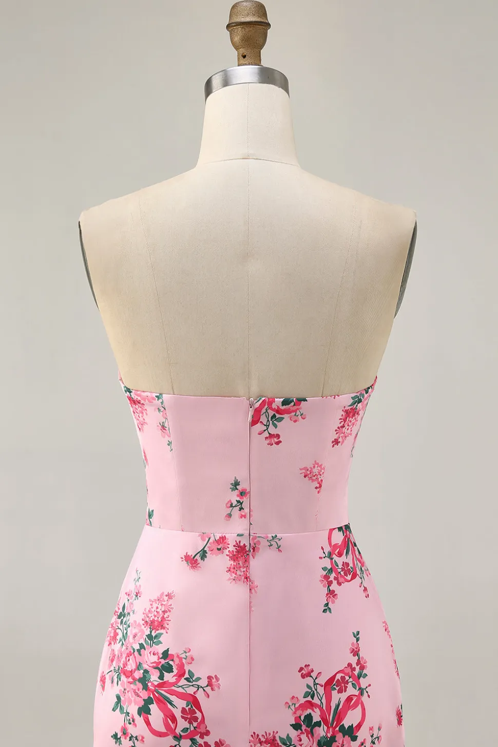 Branco Azul Flor Bodycon Strapless Impresso Vestido Curto Homecoming