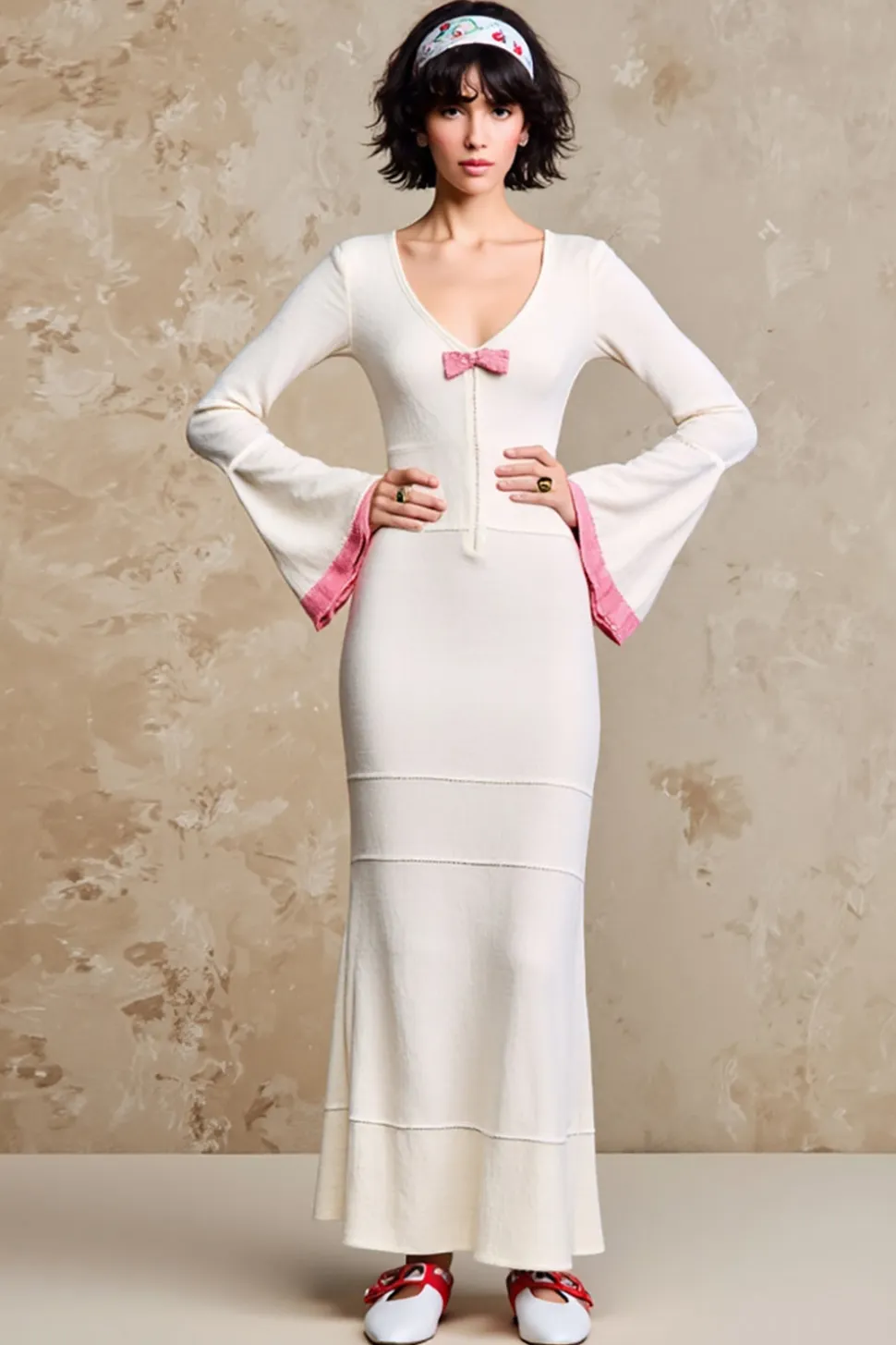 Branco Bainha Mangas Compridas Longos Vestido Para Casamento Convidada