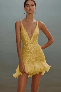 Branco Bodycon Esparguete Alças Lantejoulas Vestido Curto de Formatura