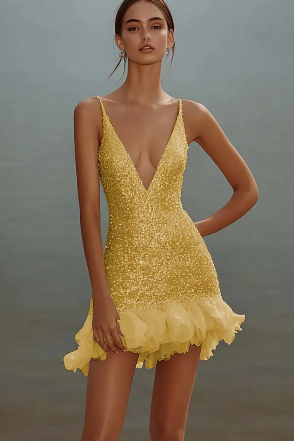 Branco Bodycon Esparguete Alças Lantejoulas Vestido Curto de Formatura