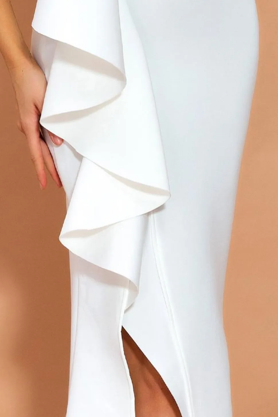 Branco Cetim Um Ombro Sem Mangas Longos Vestidos de Noiva