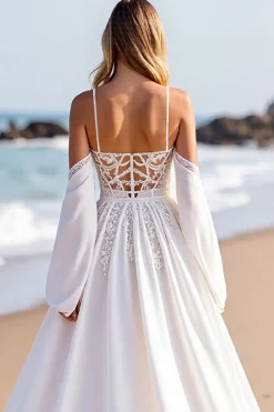 Branco De Baile/Princesa Sweep/Brush Trem Vestidos de Noiva com Renda