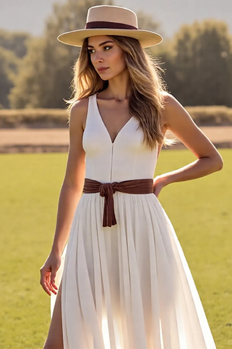 Branco Decote em V Linha-A Sweep/Brush Trem Vestido de Noiva com Fenda