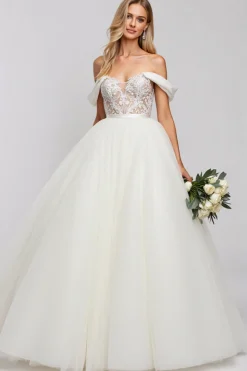 Branco Fora do Ombro De Baile/Princesa Tule Longo Vestido de Noiva com Apliques
