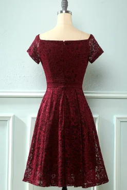 Branco fora do vestido de festa de renda de ombro