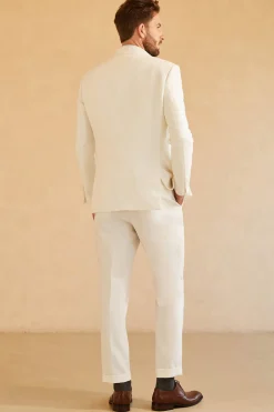 Branco Lapela de Pico Fatos de Casamento