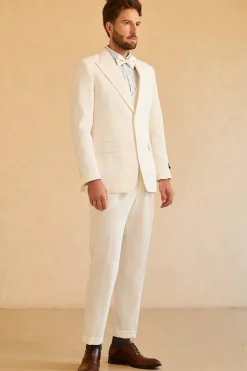 Branco Lapela de Pico Fatos de Casamento