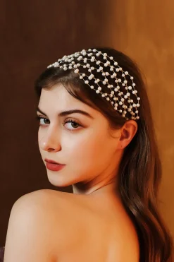 Branco Noiva Pearl Headbands Headpieces