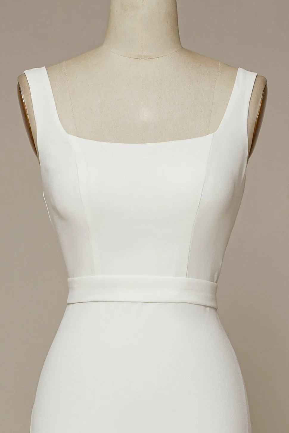 Branco Pescoço Quadrado Sereia Sweep/Brush Trem Vestido de Noiva