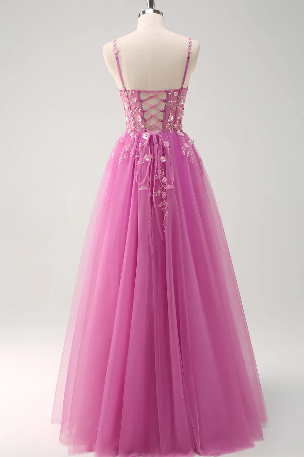 Brilhante A-Line Royal Blue Spaghetti Correias Corset Long Prom Dress