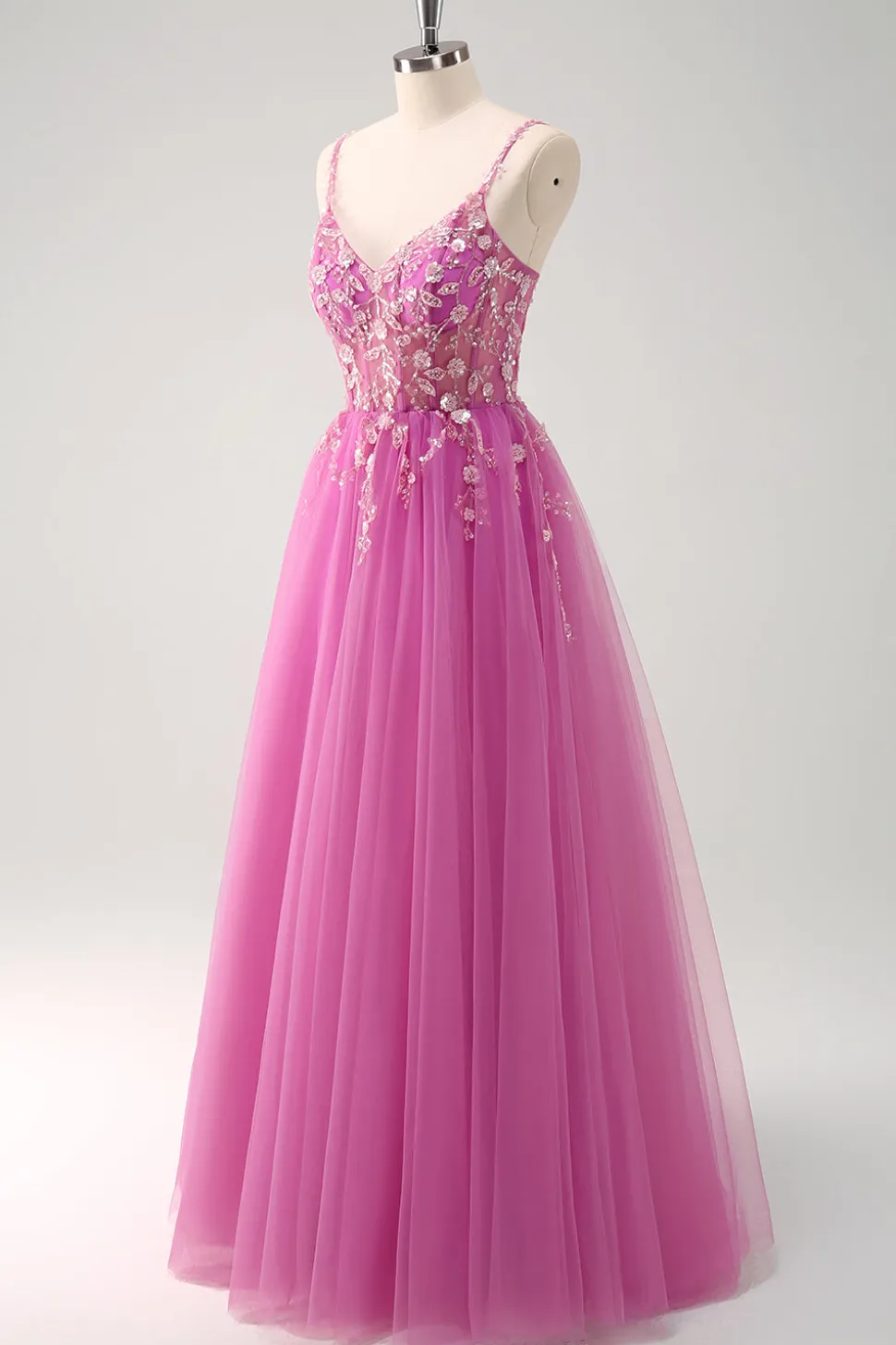 Brilhante A-Line Royal Blue Spaghetti Correias Corset Long Prom Dress