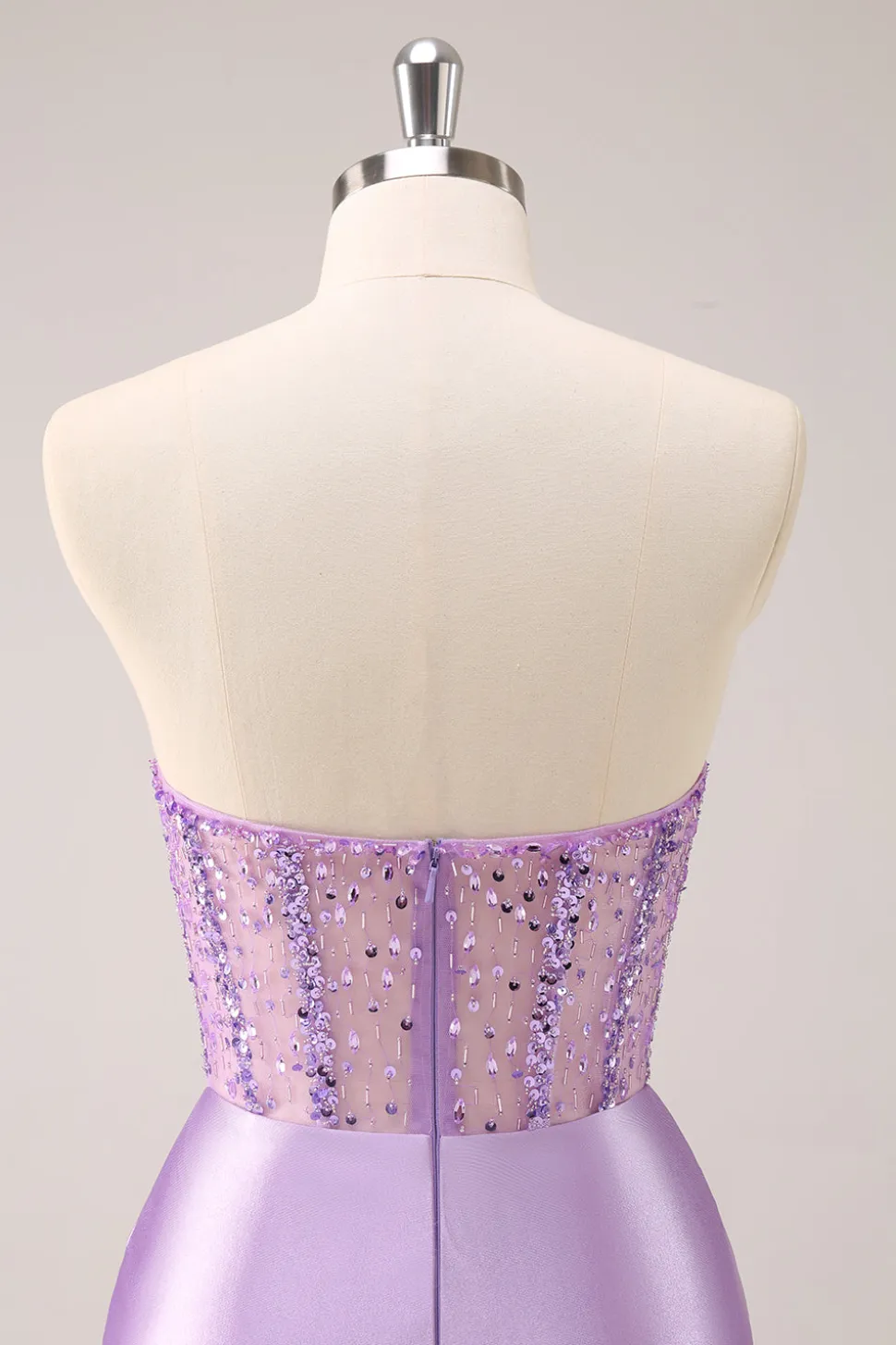 Brilhante Beading Lilac Corset Short Tight Homecoming Dress