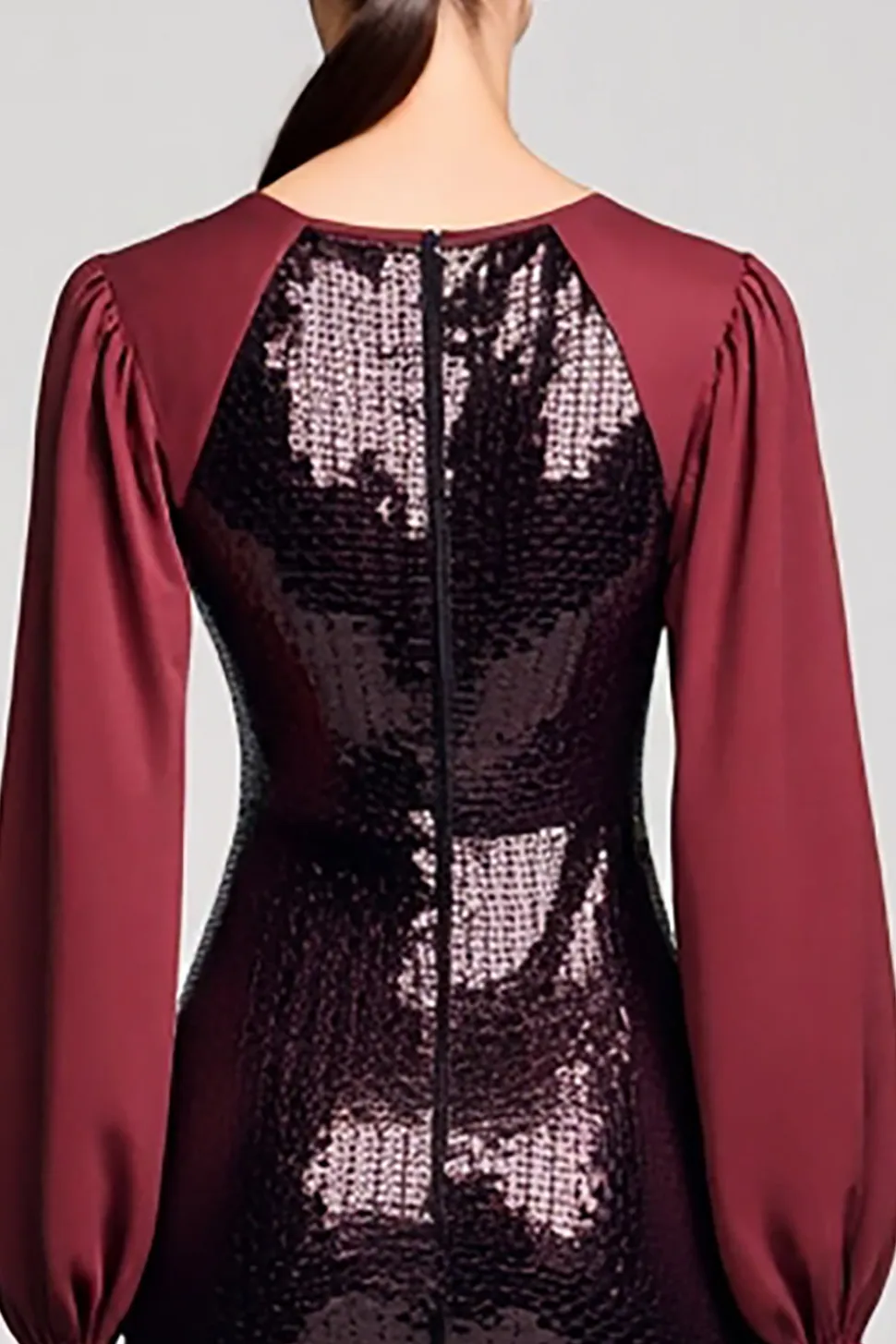 Brilhante preto Sequins bainha vestido de casamento convidado