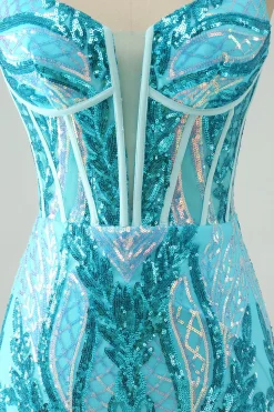Brilhante roxo escuro espaguete correias espartilho curto homecoming vestido com lantejoulas