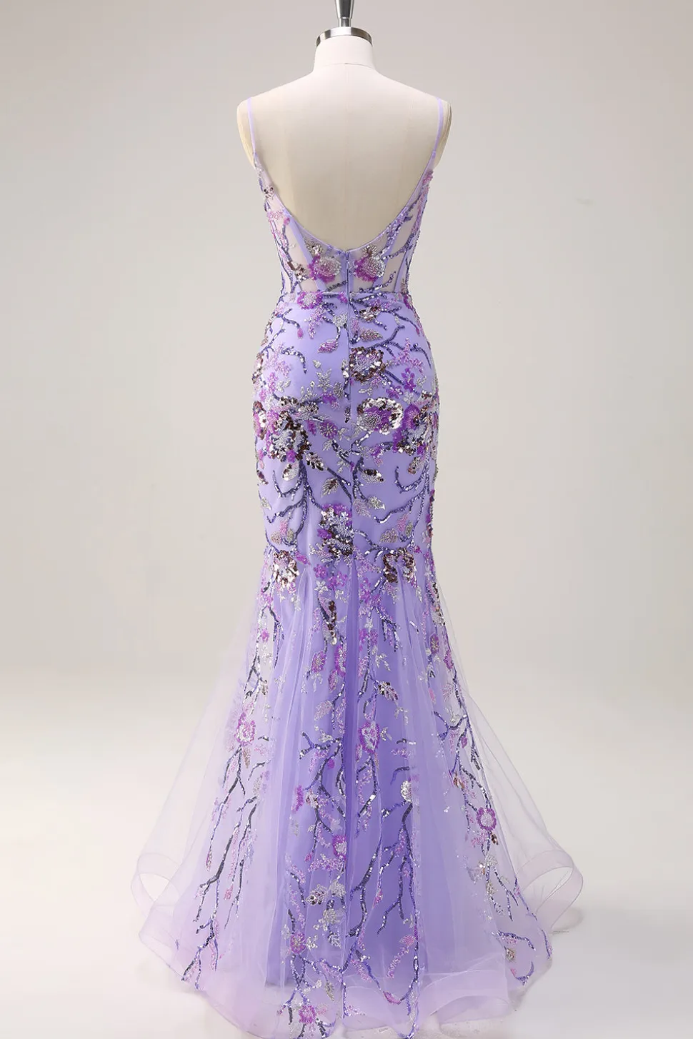 Brilhante roxo sereia espaguete correias espartilho longo lantejoulas vestido de baile