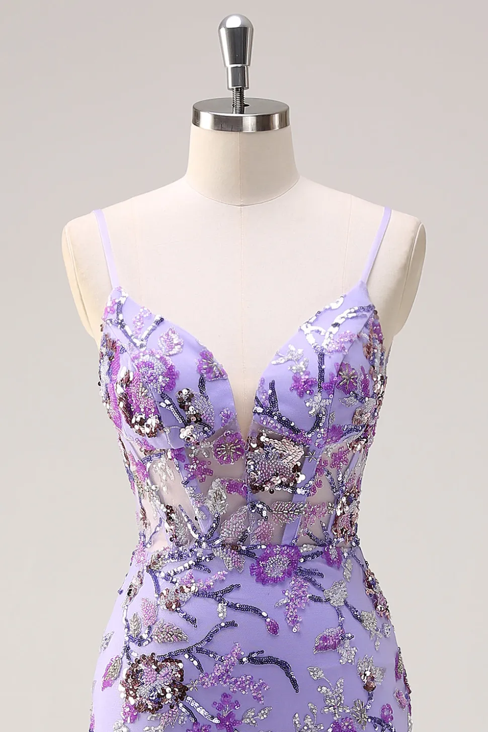 Brilhante roxo sereia espaguete correias espartilho longo lantejoulas vestido de baile