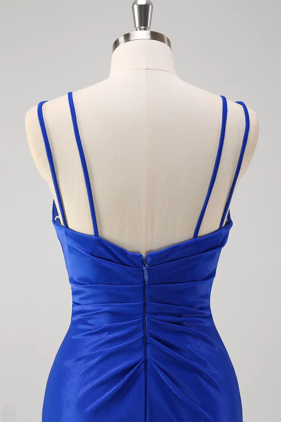 Brilhante Royal Blue Sereia Esparguete Alças Long Prom Vestido Com Fenda