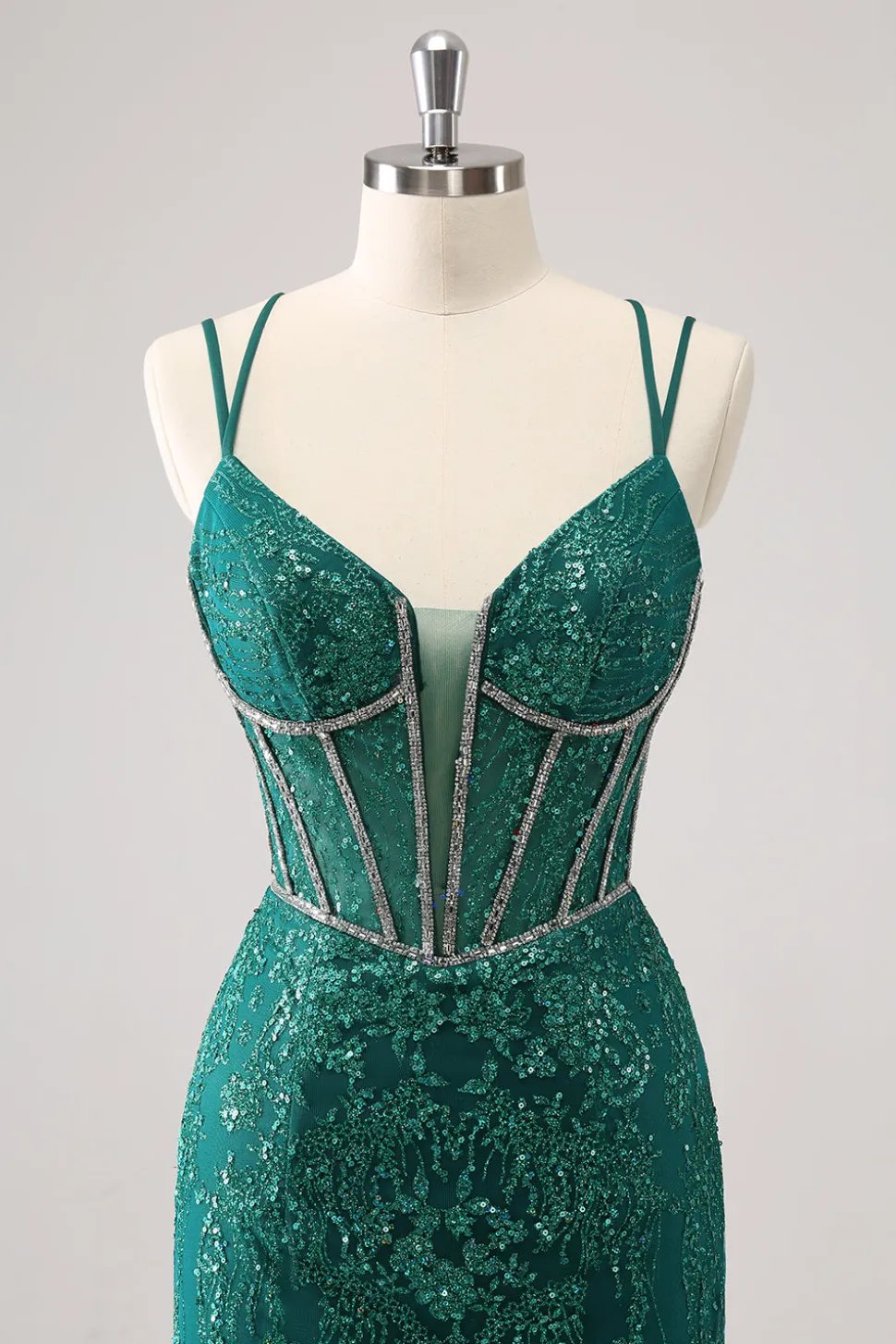 Brilhante Royal Blue Spaghetti Correias Corset Tight Homecoming Dress com Sequins