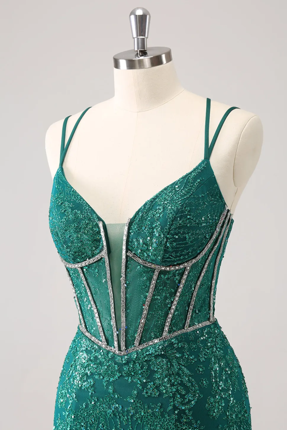 Brilhante Royal Blue Spaghetti Correias Corset Tight Homecoming Dress com Sequins