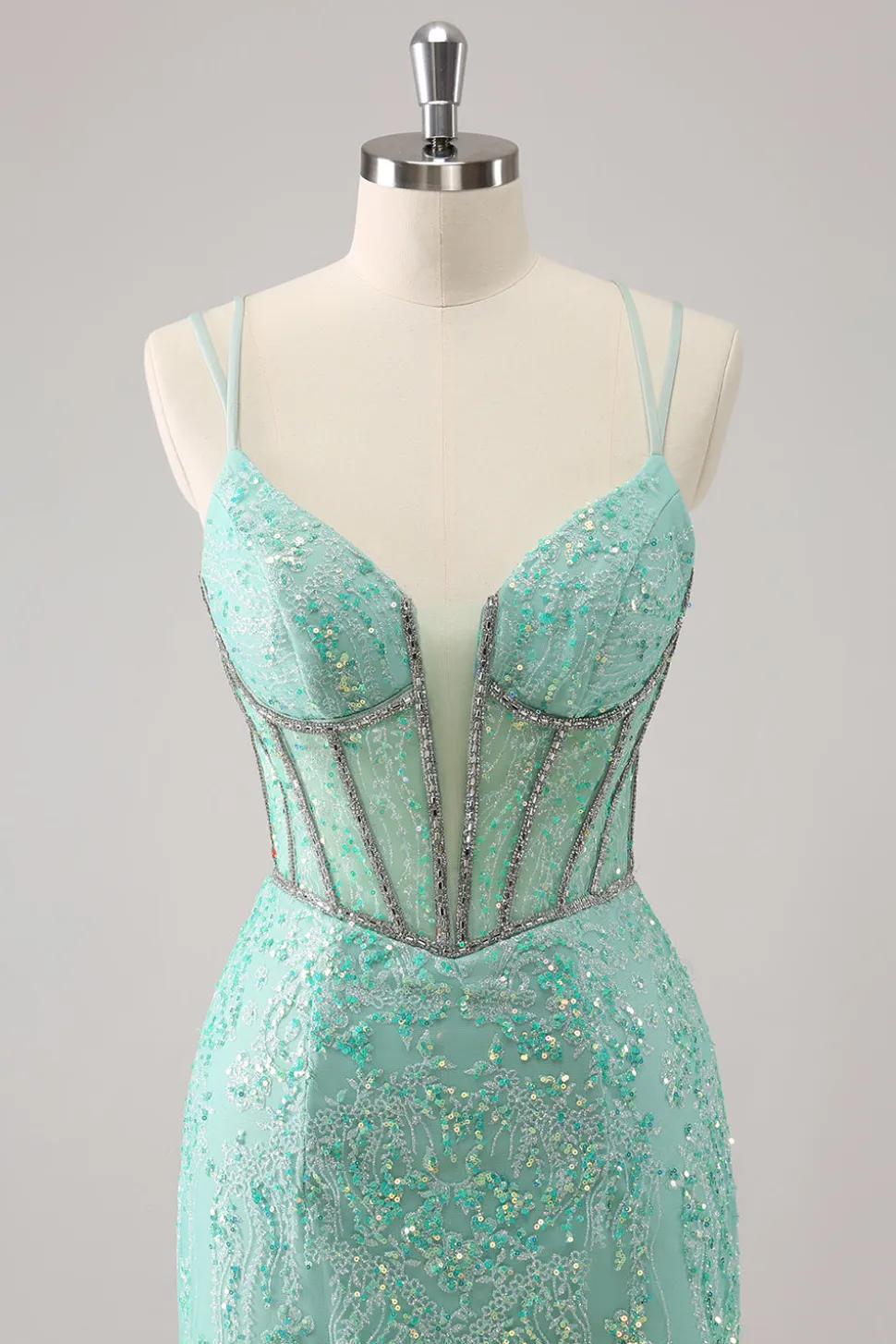 Brilhante Royal Blue Spaghetti Correias Corset Tight Homecoming Dress com Sequins
