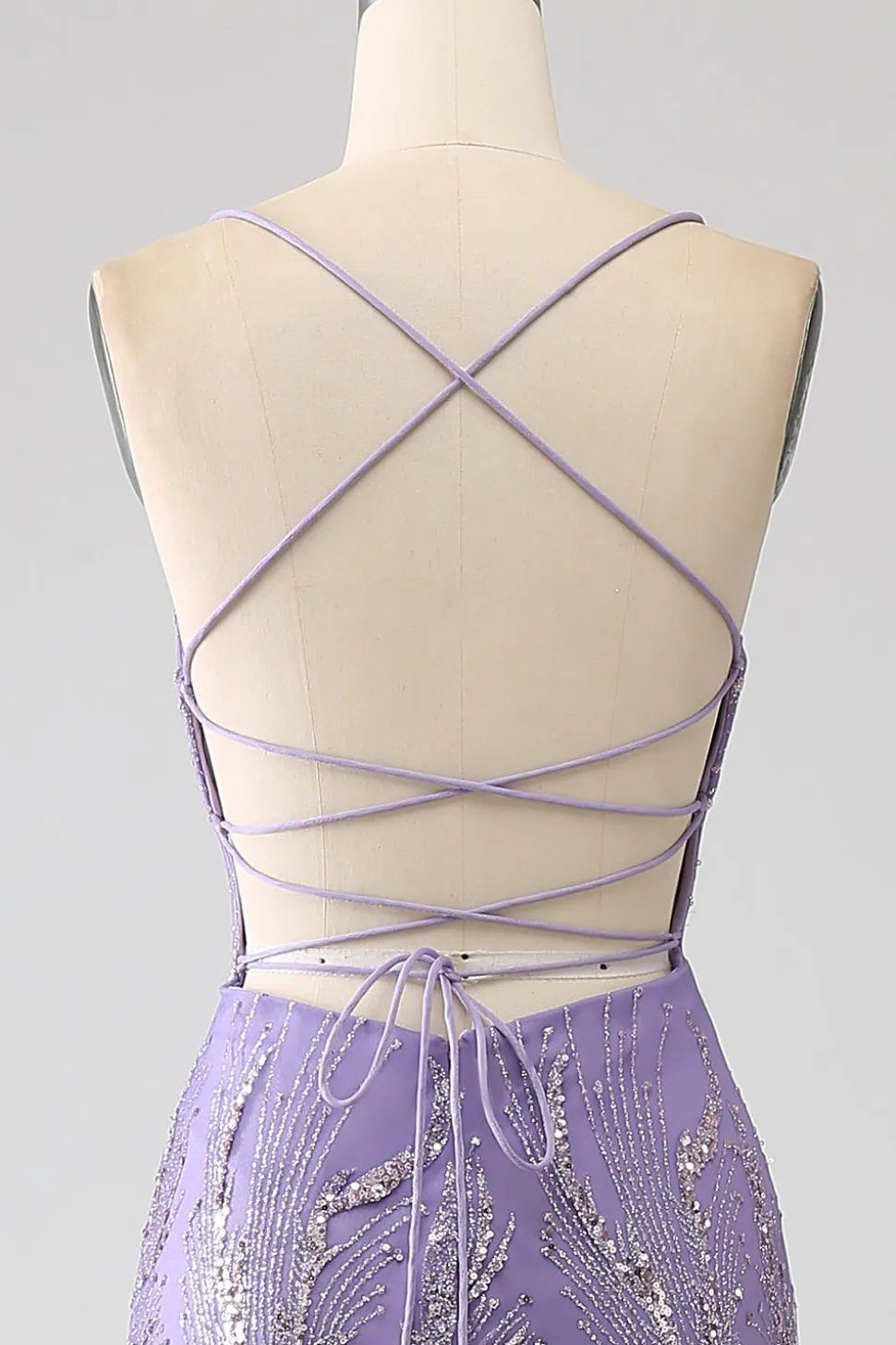Brilhante Sereia Lilás Vestido Longo Baile
