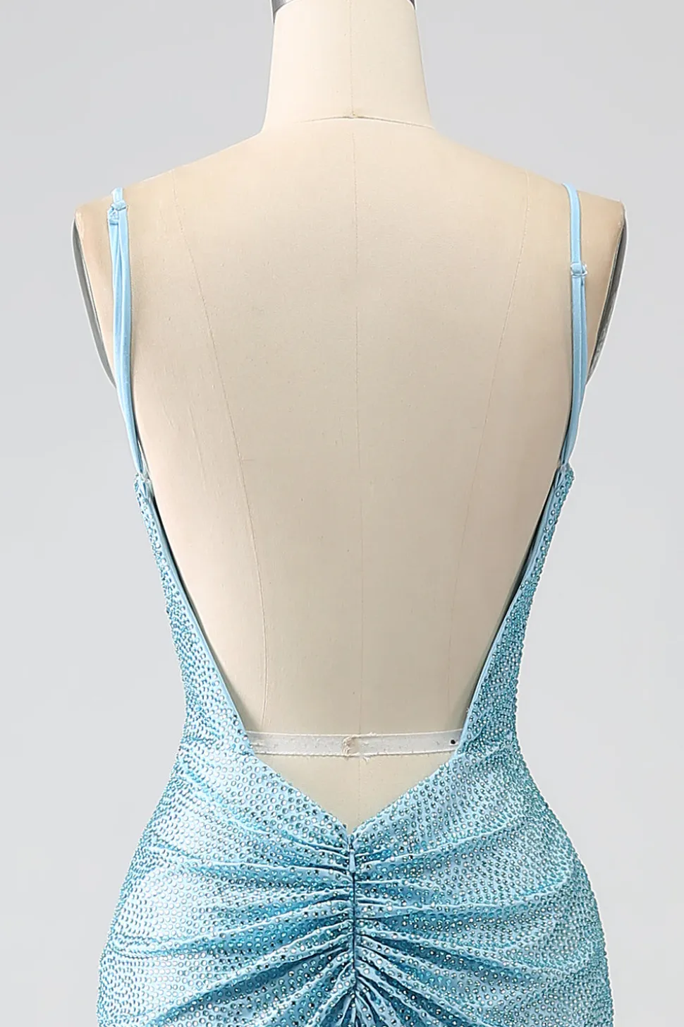 Brilhante verde escuro frisado longo vestido de baile de formatura sereia com fenda