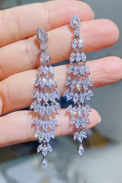 Brincos amarelos de strass Dangling